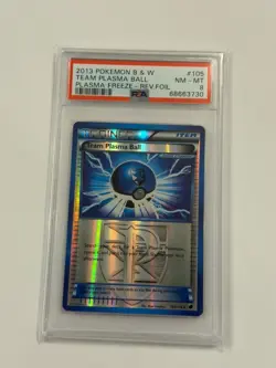 Pokemon TCG Black & White Plasma Freeze Team Plasma Ball 105 Reverse Holo PSA 8 - Image 1