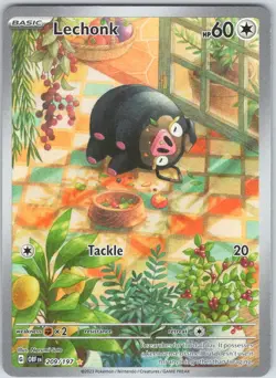 Lechonk 209/197 Illustration Rare Obsidian Flames Pokemon Holo NM - Image 1