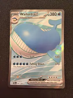 Wailord ex 097/084 Pitch Black Holo Full Art Ultra Rare Pokemon NM - Image 1
