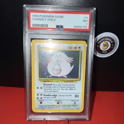 1999 Pokemon Base Set Chansey Holo 3/102 PSA 7 NM Vintage WOTC 🥚✨ - Image 3