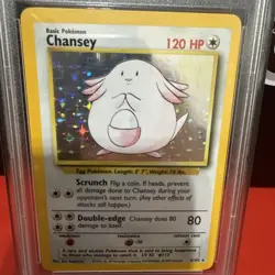 1999 Pokemon Base Set Chansey Holo 3/102 PSA 7 NM Vintage WOTC 🥚✨ - Image 4