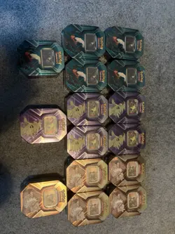 Pokemon TCG Triple Whammy Tin Set Lot Of 15 TYRANITAR SLAKING DARKRAI NEW SEALED - Image 1
