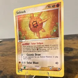 Nintendo Solrock 13/100 EX Sandstorm Holo Rare Eng 2003 70 HP - Image 3