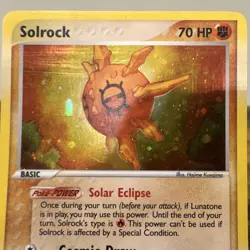 Nintendo Solrock 13/100 EX Sandstorm Holo Rare Eng 2003 70 HP - Image 4