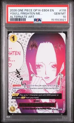 2026 One Piece OP14-EB04 EN Alternate Art #118 You'll Frighten Me... PSA 10 - Image 1