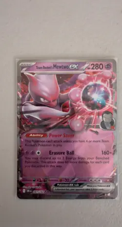 Team Rocket's Mewtwo ex 081/182 League & Championship Cards Double Rare Pokem... - Image 2