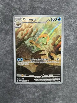 Pokemon TCG Omanyte Scarlet Violet-151 Holo Illustration Rare Card 180/165 MINT - Image 1