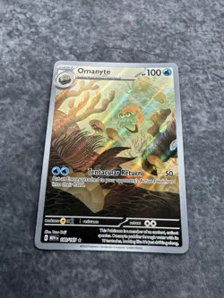 Pokemon TCG Omanyte Scarlet Violet-151 Holo Illustration Rare Card 180/165 MINT - Image 2