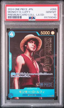 PSA 10 GEM MINT JAPANESE ONE PIECE 2024 Monkey D. Luffy P-055 PREMIUM CARD - Image 1