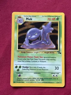 Muk 13/62 Holo Shiny Card Excellent Condition Pokemon (T48) - Image 2