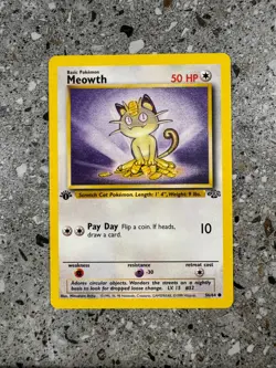 Pokemon TCG Cards 1st Edition Meowth 56/64 Jungle EXC-NM - Image 1