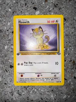 Pokemon TCG Cards 1st Edition Meowth 56/64 Jungle EXC-NM - Image 3