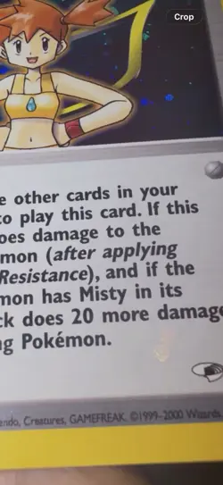 Pokemon TCG Misty Gym Heroes Holo Rare Trainer Card 18/132 NM Foil Bleed - Image 4