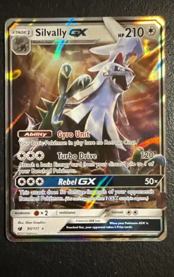 Silvally GX 90/111 Sm-Crimson Invasion Holo Card is described as shown - Image 1