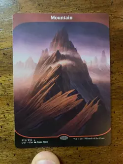 7 Count, Bulk, Magic: The Gathering Mountain Full Art Basic Land Unstable 215 - Image 3