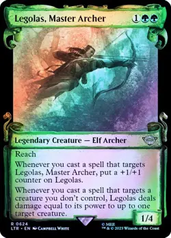 MTG LEGOLAS, MASTER ARCHER SHOWCASE SCROLL FOIL The Lord of the Rings NM - Image 1