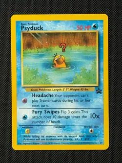Psyduck 20 Black Star Promo Pokemon League Card WOTC NM - Image 1