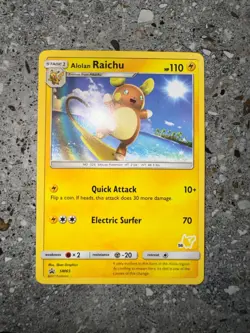 Pokemon TCG Cards Alolan Raichu SM65 (Pikachu Symbol 56) MINT - Image 3