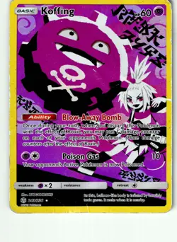 Koffing 243/236 Secret Rare Cosmic Eclipse Pokemon Holo Heavily Damaged AS IS - Image 1