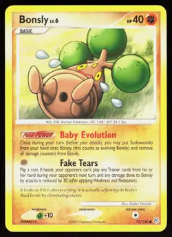 Bonsly 71/130 - Pokemon Diamond & Pearl - Common - LP - Image 1