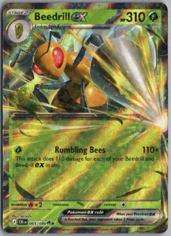 BEEDRILL EX 003/086 DOUBLE RARE CHAOS RISING POKEMON HOLO - Image 1