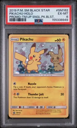 2019 POKEMON SM BLACK STAR PROMO TEAM UP SINGLE PACK BLISTERS PIKACHU-HOLO PSA 6 - Image 1
