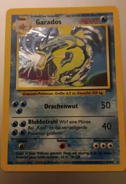 Gyarados 6/102 Base Set Holo Rare Vintage German GARADOS Pokemon TCG - Image 1
