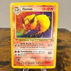 Wizards of the Coast Flareon 3/64 Jungle Unlimited Holo Rare Eng 70 HP 1999 - Image 1