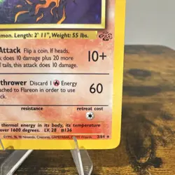 Wizards of the Coast Flareon 3/64 Jungle Unlimited Holo Rare Eng 70 HP 1999 - Image 4