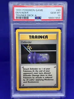 1999 Pokemon Game Defender Trainer Deck A #80 PSA 10 Gem Mint - Image 1