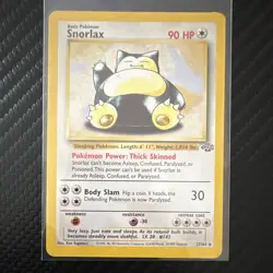 Wizards Pokemon TCG Jungle Snorlax 27/64 Rare Regular Unlimited 90 HP English - Image 1