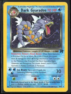 Dark Gyarados 2000 Pokemon Holo Prerelease #Aug-82 Stage 1/Rare Holo - Image 1