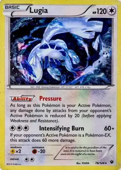 Lugia - 78/124 (Rare/Cracked Ice Holo) 2016 Fates Collide Pokemon Card - Image 3
