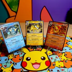 Pokemon Jolteon Flareon Vaporeon 167 168 189 Promo Set of 3 Prismatic Evolutions - Image 1