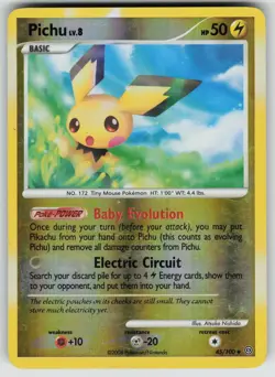 Pichu 45/100 Uncommon Stormfront Pokemon Reverse Holo Moderately Played - Image 1
