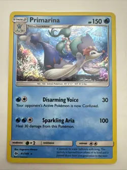 Pokemon TCG Primarina Sun & Moon 41/149 Holo Rare Cracked Ice Holo - Image 1