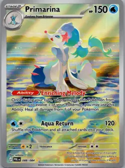 Primarina Holo Illustration Rare ME05: Pitch Black 088/084 NM - Image 1