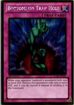 Yugioh Bottomless Trap Hole PGLD-EN069 1st Edition Gold Rare NM - Image 1