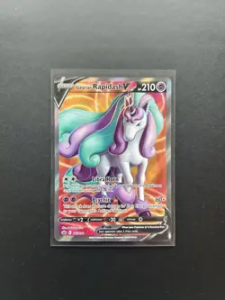 Pokemon TCG Galarian Rapidash V Full Art Card Chilling Reign 167/198 - Image 1