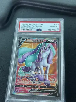 2021 Pokemon TCG Chilling Reign Galarian Rapidash V 167/198 PSA 10 FA Holo - Image 1