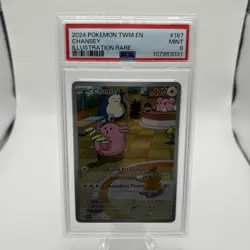 2024 POKEMON TWM EN-TWILIGHT MASQUERADE ILLUSTRATION RARE #187 CHANSEY PSA 9 - Image 1