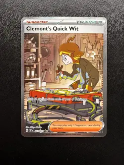 Clemont's Quick Wit 243/191 SV08: Surging Sparks Illustration Rare Holo Trainer - Image 1