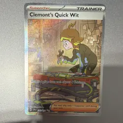 Clemont's Quick Wit 243/191 Sv08 Surging Sparks Trainer Rare Holo English Pokem… - Image 1