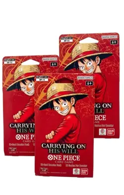 One Piece 3x OP13 Carrying On His Will Sleeve Booster Pack - Factory Sealed - Image 1