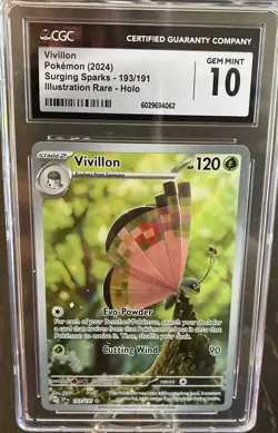 Vivillon 193/191 Sv08: Surging Sparks Holo CGC 10 - Image 1
