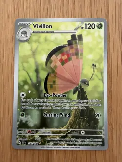 Pokemon TCG Vivillon 193/191 SV08: Surging Sparks Illustration Rare Holo NM - Image 1