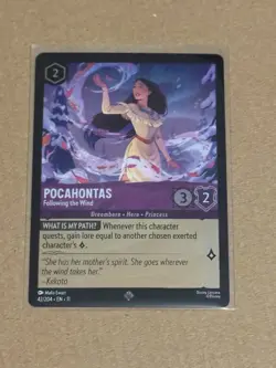 Lorcana Winterspell Pocahontas Following the Wind 42/204 Super Rare Cold Foil NM - Image 1