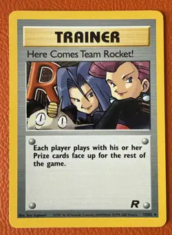 Pokemon TCG Team Rocket Here Comes Team Rocket Holo Unlimited 15/82 Near Mint - Image 1