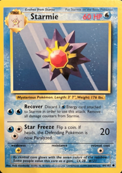 1999 Pokemon TCG - Starmie - Base Set - Uncommon Card - 64/102 - Image 4
