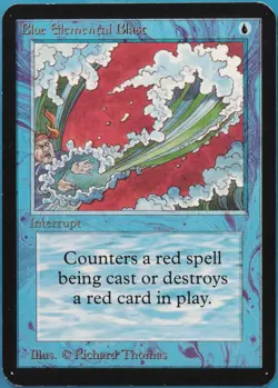 Blue Elemental Blast Alpha PLD Blue Common MAGIC MTG CARD (ID# 522323) ABUGames - Image 1